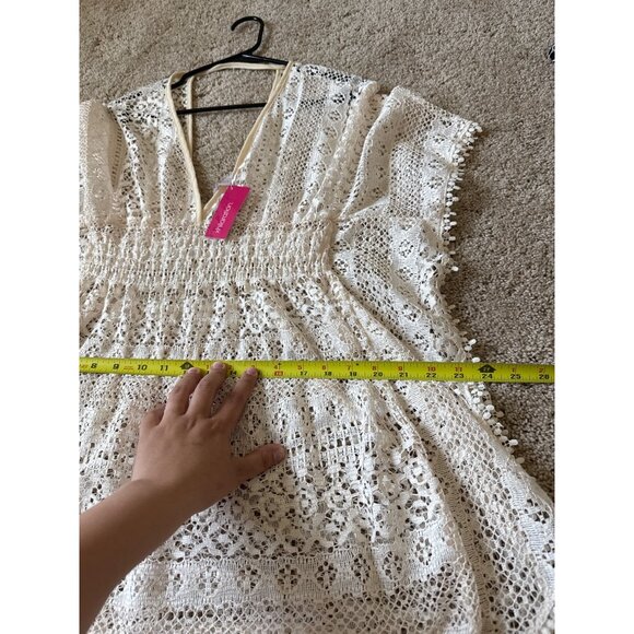 NWT No Boundaries Women's Swim Cover Up Blouse Size M Bohemian Coachella Cream - Picture 5 of 6